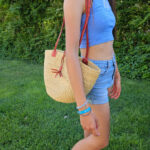 Capazo artesanal africana con asas de piel DIY y Gran Calidad para Mujer