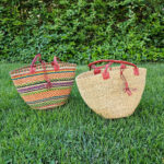 Capazo artesanal africana con asas de piel DIY y Gran Calidad para Mujer