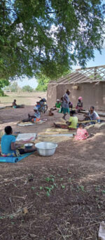 Cesta artesanal moldeable africana grande con asas de piel DIY