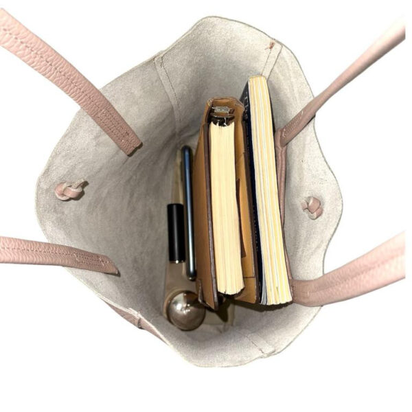 Bolso de Hombro en Piel tipo Tote con Asas Largas y Bolsillo Interior Mujer
