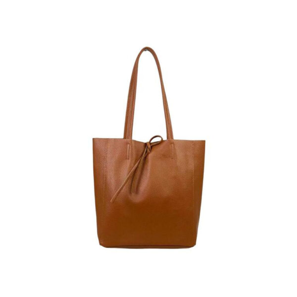 Bolso de Hombro en Piel tipo Tote con Asas Largas y Bolsillo Interior Mujer
