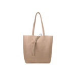 Bolso de Hombro en Piel tipo Tote con Asas Largas y Bolsillo Interior Mujer