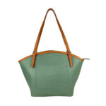 Amplio Bolso de Hombro en Piel para Mujer con Asas Largas y Bolsillos Exteriores