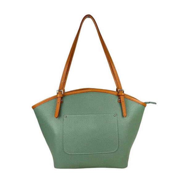 Amplio Bolso de Hombro en Piel para Mujer con Asas Largas y Bolsillos Exteriores