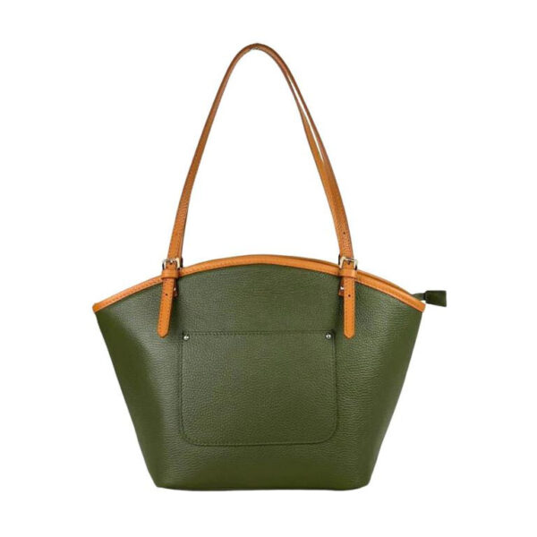 Amplio Bolso de Hombro en Piel para Mujer con Asas Largas y Bolsillos Exteriores