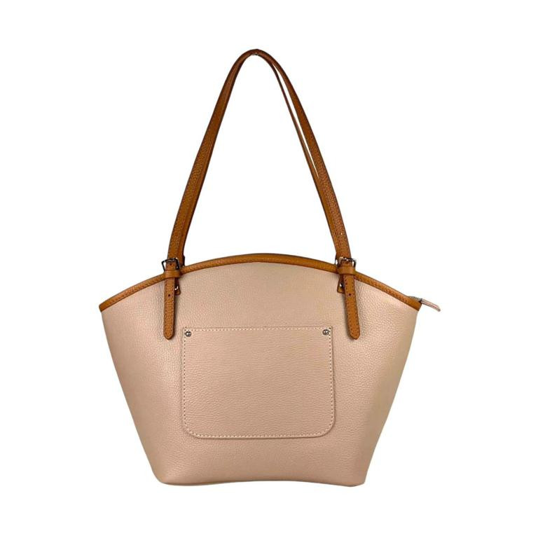 Amplio Bolso de Hombro en Piel para Mujer con Asas Largas y Bolsillos Exteriores Amplio Bolso de Hombro en Piel para Mujer con Asas Largas y Bolsillos Exteriores