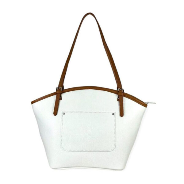 Amplio Bolso de Hombro en Piel para Mujer con Asas Largas y Bolsillos Exteriores