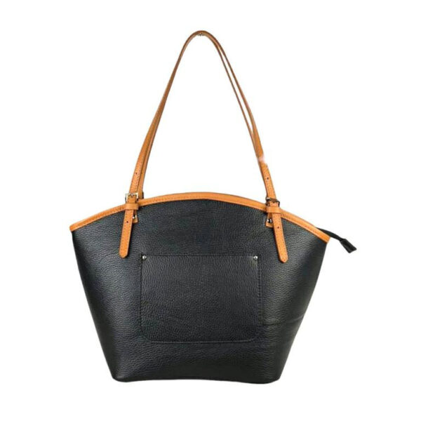 Amplio Bolso de Hombro en Piel para Mujer con Asas Largas y Bolsillos Exteriores