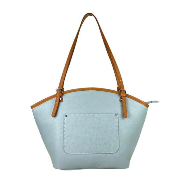 Amplio Bolso de Hombro en Piel para Mujer con Asas Largas y Bolsillos Exteriores