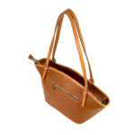 Amplio Bolso de Hombro en Piel para Mujer con Asas Largas y Bolsillos Exteriores