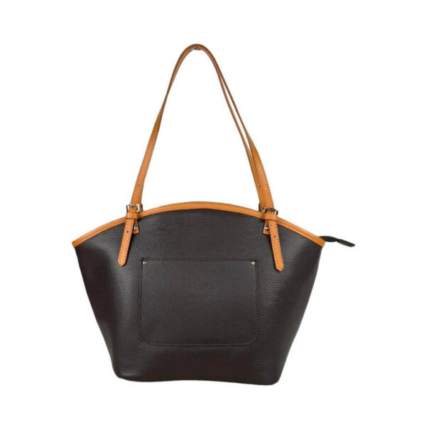 Amplio Bolso de Hombro en Piel para Mujer con Asas Largas y Bolsillos Exteriores