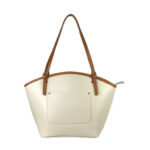 Amplio Bolso de Hombro en Piel para Mujer con Asas Largas y Bolsillos Exteriores