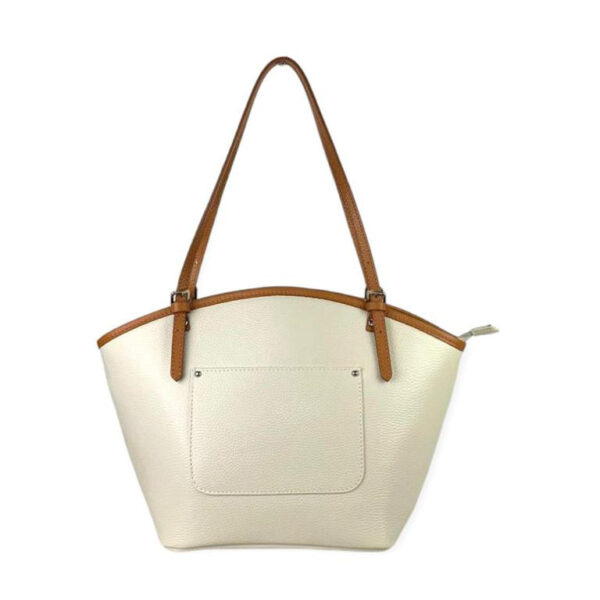 Amplio Bolso de Hombro en Piel para Mujer con Asas Largas y Bolsillos Exteriores