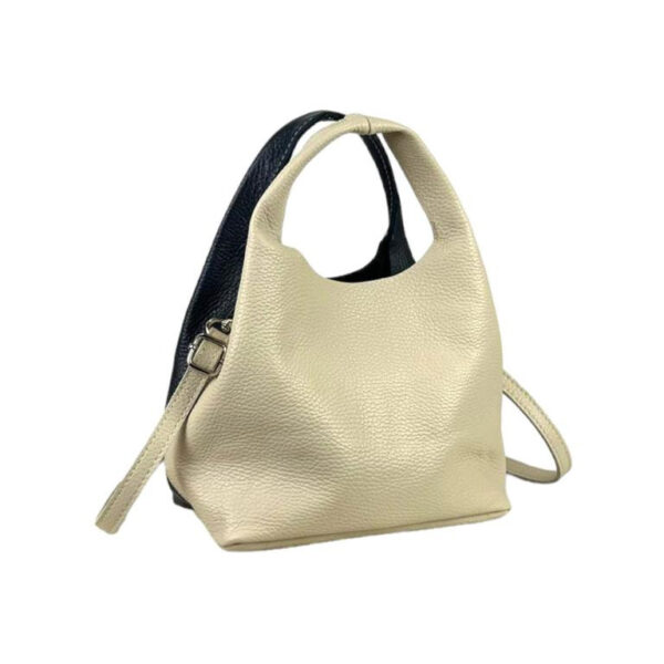 Bolso de Mano en Piel Italiana con Bolsito Interno y Tira Bandolera para Mujer