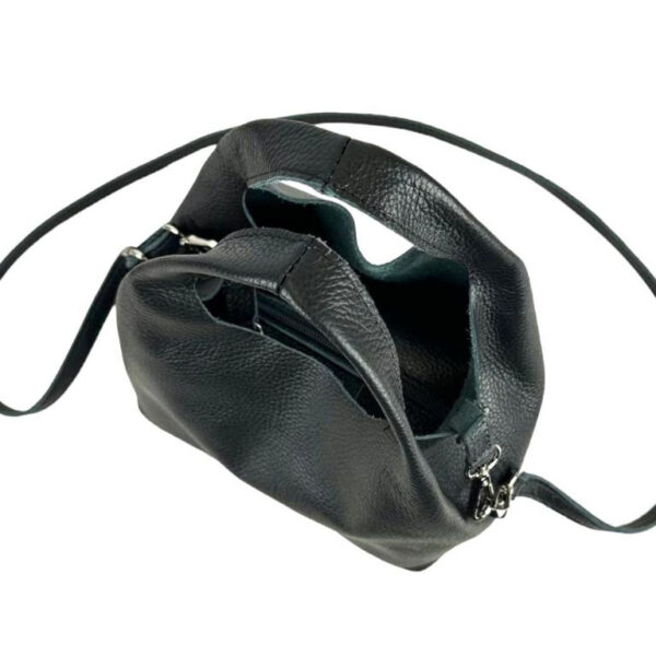 Bolso de Mano en Piel Italiana con Bolsito Interno y Tira Bandolera para Mujer