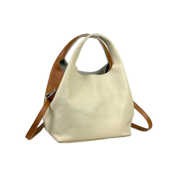 Bolso de Mano en Piel Italiana con Bolsito Interno y Tira Bandolera para Mujer