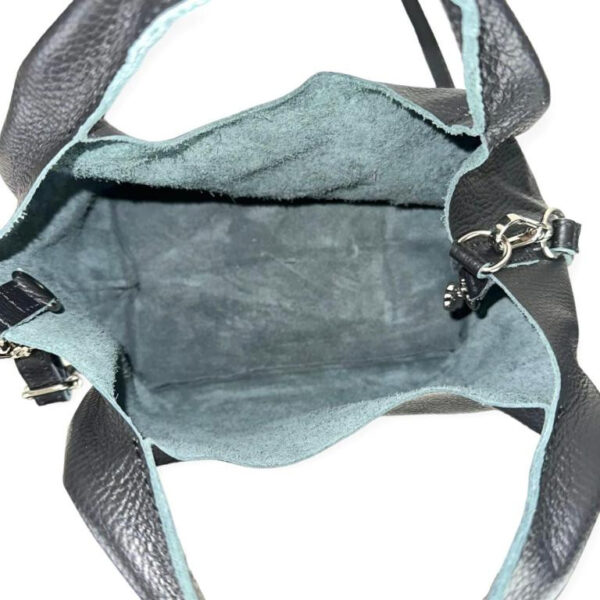 Bolso de Mano en Piel Italiana con Bolsito Interno y Tira Bandolera para Mujer