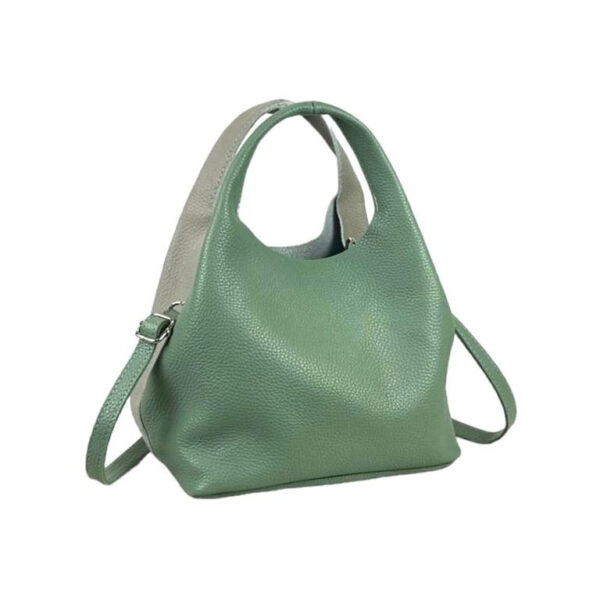 Bolso de Mano en Piel Italiana con Bolsito Interno y Tira Bandolera para Mujer