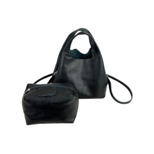 Bolso de Mano en Piel Italiana con Bolsito Interno y Tira Bandolera para Mujer