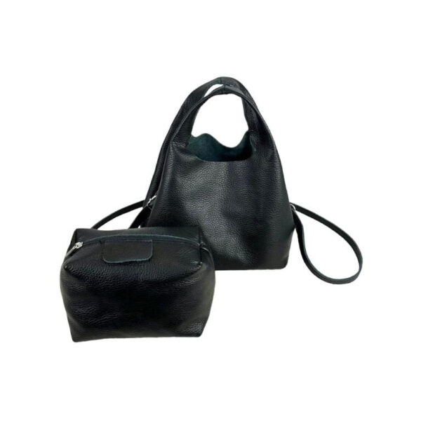 Bolso de Mano en Piel Italiana con Bolsito Interno y Tira Bandolera para Mujer