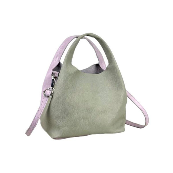 Bolso de Mano en Piel Italiana con Bolsito Interno y Tira Bandolera para Mujer