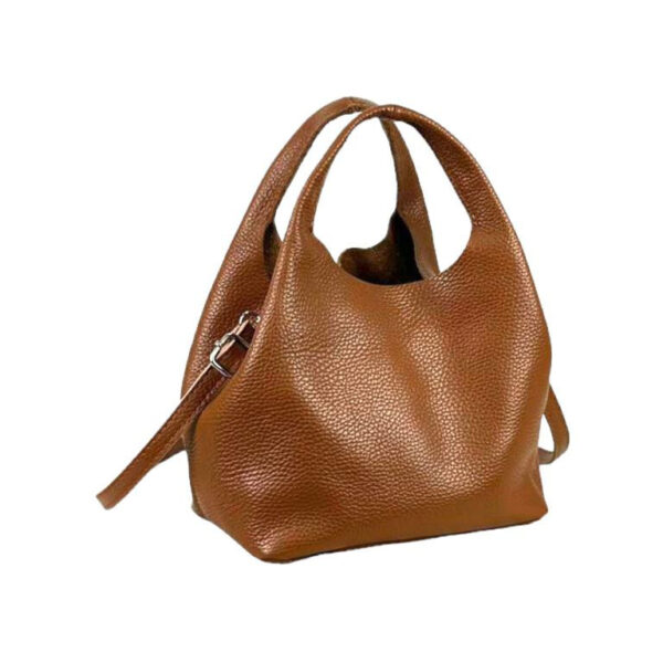 Bolso de Mano en Piel Italiana con Bolsito Interno y Tira Bandolera para Mujer