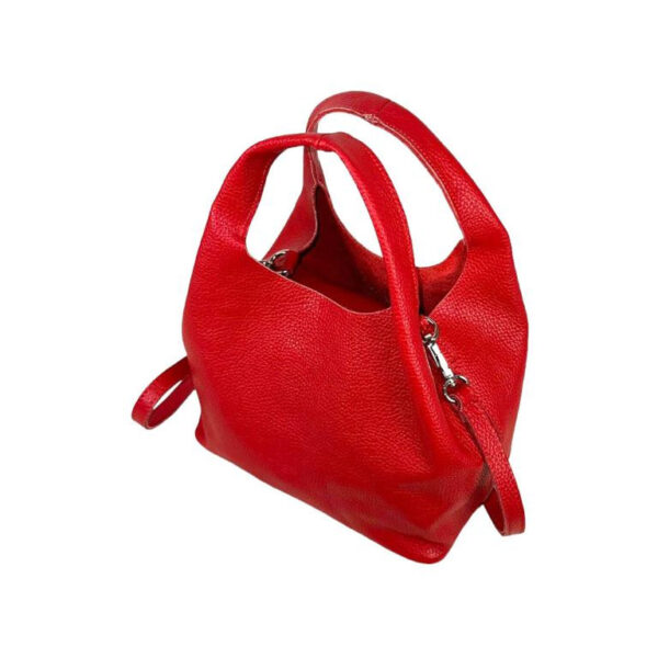 Bolso de Mano en Piel Italiana con Bolsito Interno y Tira Bandolera para Mujer