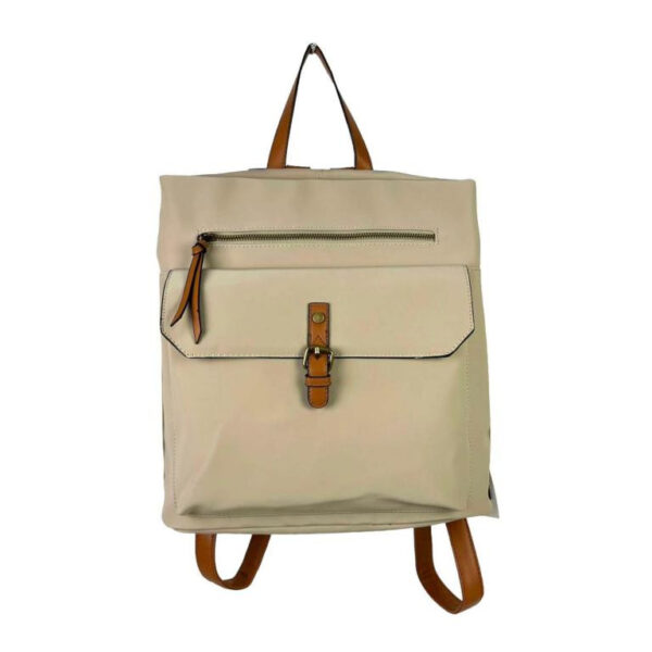 Mochila Antirrobo Sintética de Mujer con 2 Bolsillos Frontales y Asa de Mano