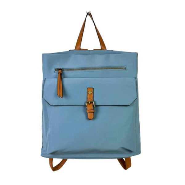 Mochila Antirrobo Sintética de Mujer con 2 Bolsillos Frontales y Asa de Mano