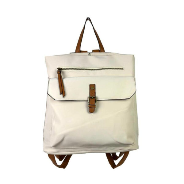 Mochila Antirrobo Sintética de Mujer con 2 Bolsillos Frontales y Asa de Mano