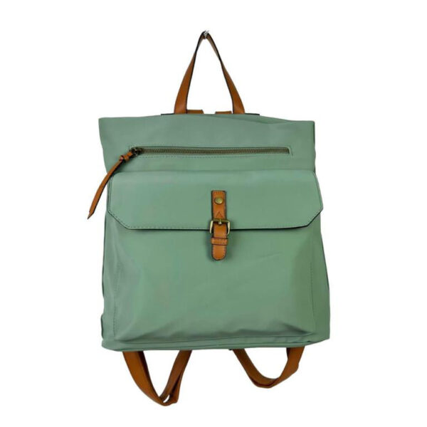 Mochila Antirrobo Sintética de Mujer con 2 Bolsillos Frontales y Asa de Mano