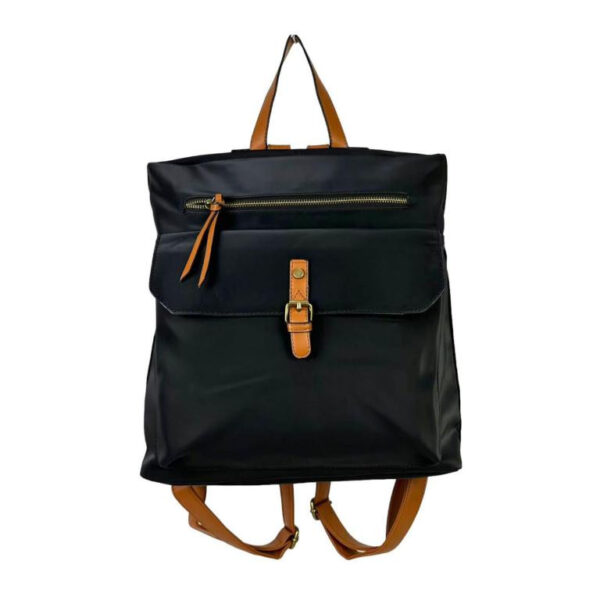 Mochila Antirrobo Sintética de Mujer con 2 Bolsillos Frontales y Asa de Mano