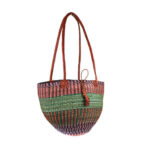 Capazo artesanal africana con asas de piel DIY y Gran Calidad para Mujer