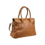 Bolso de Mano en Piel Italiana con Frontal Decorativo y Asas Cortas para Mujer