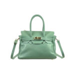 Bolso de Mano en Piel Italiana con Frontal Decorativo y Asas Cortas para Mujer