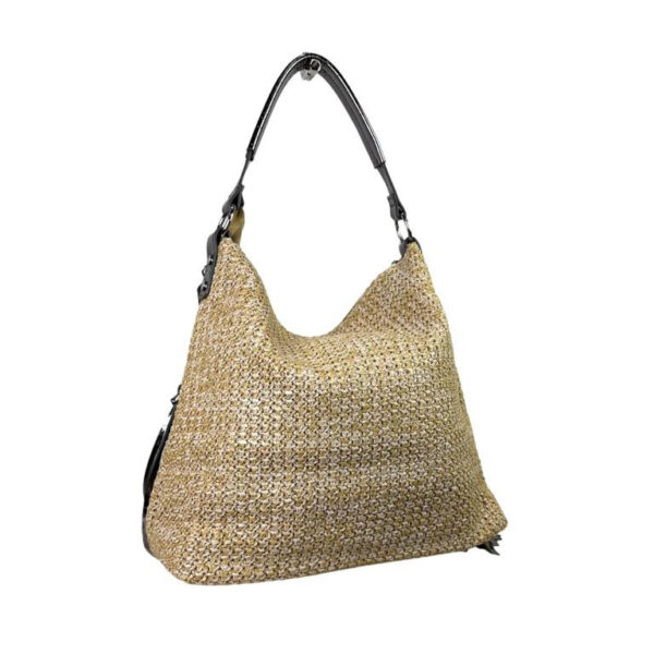 Bolso de Hombro Sintético para Mujer con Flecos Decorativos y Cremallera