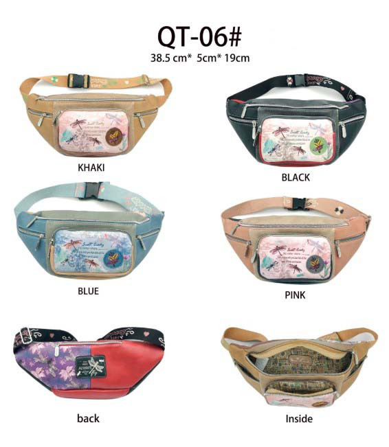 Riñonera Sweet Candy para Mujer con Diseño Libélula y Multicompartimentos Riñonera Sweet Candy para Mujer con Diseño Libélula y Multicompartimentos