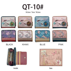 Monedero Sweet Candy con Diseño Libélula, Caja, Botón y Cremallera de Mujer