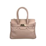 Bolso de Mano en Piel Italiana con Frontal Decorativo y Asas Cortas para Mujer - Imagen 5