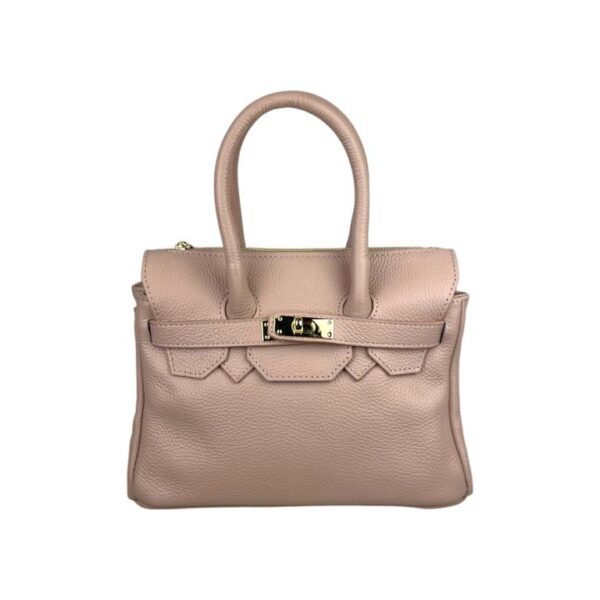 Bolso de Mano en Piel Italiana con Frontal Decorativo y Asas Cortas para Mujer - Imagen 5