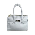 Bolso de Mano en Piel Italiana con Frontal Decorativo y Asas Cortas para Mujer - Imagen 7