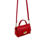 Bolso de Mano Compacto en Piel Italiana para Mujer con Solapa y Bolsillo Interior