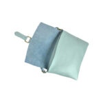 Bolso Bandolera de Piel Italiana con Solapa, Cremallera y Bolsillo Interior Mujer