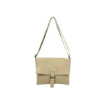 Bolso Bandolera de Piel Italiana con Solapa, Cremallera y Bolsillo Interior Mujer