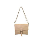 Bolso Bandolera de Piel Italiana con Solapa, Cremallera y Bolsillo Interior Mujer