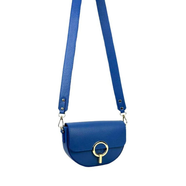 Bolso Bandolera de Piel Italiana con Solapa de Giro y Gran Calidad para Mujer