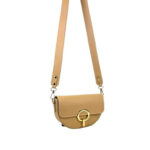 Bolso Bandolera de Piel Italiana con Solapa de Giro y Gran Calidad para Mujer