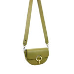 Bolso Bandolera de Piel Italiana con Solapa de Giro y Gran Calidad para Mujer