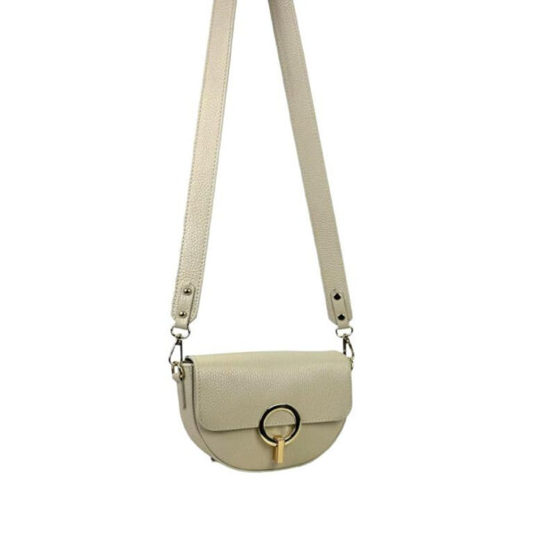 Bolso Bandolera de Piel Italiana con Solapa de Giro y Gran Calidad para Mujer