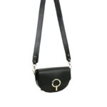 Bolso Bandolera de Piel Italiana con Solapa de Giro y Gran Calidad para Mujer